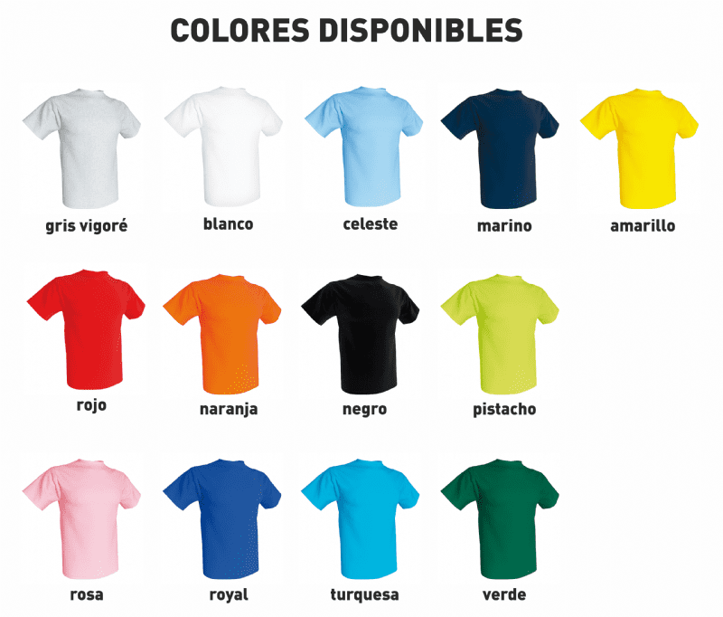 Camisetas de Algodon diferentes colores